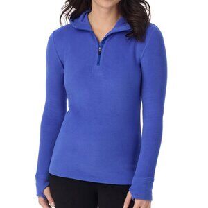 #1450 Cuddl Duds Fleecewear Half-Zip Hooded Top - Royal